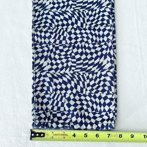 Levi's Women's Middy Straight Geometric Blue White Denim Jeans 30x30 Cotton NWT - Picture 11 of 14